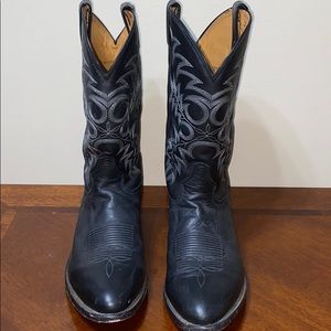 Black Leather Tony Lama Men’s Boots